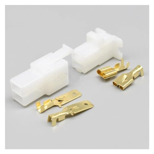 ROBAUN 10/50Sets Auto Motorcycle 2 Pin White ABS Female Male Harness Connector Automotive Connector Household Plug 6120-3523 6110-4623 (Color : Male Female Set, Size : 10Sets)