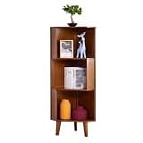 Book Shelf Corner Bookshelf 3 Tier Standing Bookcase Tall Bamboo Book Rack for Home Living Room Bedroom Space Saving Bookshelves Use for Many Years