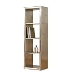 ARTIZANSTORE Aviator Aluminum Bookcase, Industrial Riveted Metal Bookshelf with Shelves, 5-Tier Vintage Aircraft Style Tall Display Rack