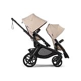 Bugaboo Kangaroo All-Terrain Full-Size Single-to-Double Tandem Stroller Toddler Seat, for Up to Three Kids, XL Wheels, One-Hand Operation, XL Underseat Storage and Sibling/Second Seat - Desert Taupe