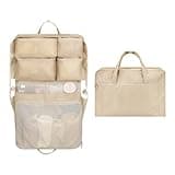 GIVLEFLY Travel Hanging Organizer Bag with Shoe Bag, Foldable Luggage Packing Organizer for Suitcase, Multi-Compartment Travel Organizer for Clothes, Underwear, Toiletries