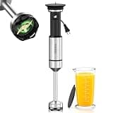 FRESKO Immersion Blender Handheld, Variable Speed Trigger Stick Blender with Anti-Scratch Stainless Steel Shaft, 700ml(24oz) BPA-Free Beaker, Hand Mixer for Smoothies, Baby Food, Soups & Sauces