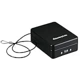 SentrySafe Small Safe, Black Lock Box with Combination Lock for Office or Dorm Secures Money, Passport, Jewelry, 0.05 Cubic Feet, Exterior: 2.6 in. H x 5.9 in. W x 8.0 in. D, P005C