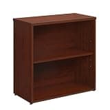 SRECELL 2-Shelf Red Bookcase, Adjustable Shelf Storage Book Shelf for Home Office, Living Room, or Bedroom, Compact Durable MDF & Engineered Wood Unit, Contemporary Design