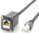 D-Type XLR RJ45 CAT6A Ethernet Male to Female Extension Cable 10Gbps RJ45 Network Panel Mount Flange Chassis Feedthru Cable(0.6m)