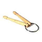 Cheerock Mini Drum Sticks Keychain 2 Natural Wood Miniature Drum Stick Percussion Key Ring for Drummer