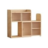 CFGH6FDF Multifunctional Expandable Density Board Bookshelf with Sliding Door Multi-Tier Storage Unit Freestanding Book Shelf