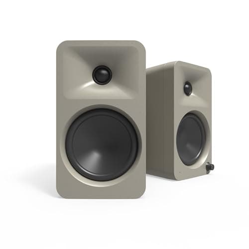 Kanto ORA4 140W Powered Reference Speakers with Bluetooth 5.0 and USB-C Input | 4” Woofers with Deep Bass Extension | Bi-Amplified | 80 Hz Automatic Crossover | Pair | Moon (Renewed)