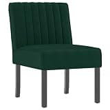 KTPRTOCK Dark Green Velvet Slipper Chair with Upholstered Seat, Comfortable Lounge Chair with Supportive Backrest and Thick Padding, Stable Wooden Legs and Plywood Frame