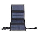 Yinhing 20W USB Solar Panel Foldable Portable Solar with Polycrystalline Cells Oxford Cloth for Phones Tablets Cameras Outdoor Camping Hiking Travel (Black)