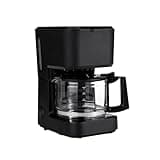 Amazon Basics 5 Cup Drip Coffee Maker with Glass Coffee Pot (0.8 Qt), Auto Shut-off, Auto Pause, Removable Filter Basket, Matte Black
