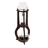 GQWQNIO Iced Coffee Cold Brew Drip Tower, 6-8 Cups 600ml Glass Cold Brew Coffee Makers -20~300℃ Temperature Range,3 to 5 Hours with Removable Shelf and Adjustable Drip Speed Valve (Brown)