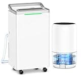 HOPSEN 34 Pints Dehumidifier for Basement and Small Dehumidifiers for Home