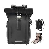 Besnfoto Waterproof Camera Backpack, Rolltop Photography Bag for Photographers, Expandable DSLR Mirrorless Case with 15.6" Laptop Compartment, Quick Side Access & Tripod Holder for Hiking Travel
