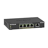 NETGEAR 5-Port Gigabit PoE Switch (GS305P) - Unmanaged Essentials Switch with 4 x PoE+ Ports @ 63W, Desktop or Wall Mount