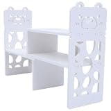 TOMETURE Small White Desktop Bookshelf Storage Rack Made of Sturdy PVC for Office and Home Use, Compact Book Organizer and Book Storage Shelf for Mails, Folders, and Decorative Display