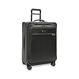 Briggs & Riley 26" Medium Expandable Spinner - Checked Luggage for Travel, Suitcases with Wheels, Softside Rolling Bag for Men & Women, Self-Repairing Zipper - Baseline Collection, Black