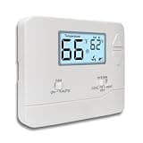 NonProgrammable Thermostat for Home, Digital Energy-Saving Thermostat,Single-Stage Systems, 1 Heat/1 Cool, Easy DIY Install, White Backlight