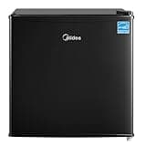 Midea MERM17B0ABB 1.7 Cu Ft Mini Fridge, Compact Refrigerator with Adjustable Thermostat, Reversible Door, Low Noise, Energy Efficient, Ideal for Dorm, Office, Bedroom, Black