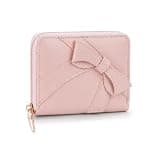 OLREDI Small Wallet for Women, Cute Bow Zip Around Wallet with Card Slots, Compact Bifold Wallet, Pink Mini Wallet, Credit Card Holder for Women