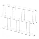 3-Tier Acrylic Bookshelf 11.8''D X 47.2''W X 24.6''H Clear Long Bookcase with Large Storage Horizontal Bookshelf Easy Assembly for Home Office Living Room Bedroom