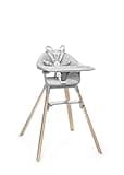 Stokke Clikk Easy to Clean Cloud Grey Baby High Chair with Natural Legs, All in One Box (Includes Tray and Harness)