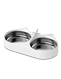 PETLIBRO Pet Food Splitter with Stainless Steel Bowls, Automatic Cat Feeder Bowls for Two Cats or Dogs, Suitable for PETLIBRO Automatic Cat Feeder PLAF005, PLAF006, PLAF103, PLAF203, White