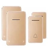 ONMYJFD Self-Powered No Battery Waterproof Led Light US EU Plug Cordless DoorBell Chime Doorbell