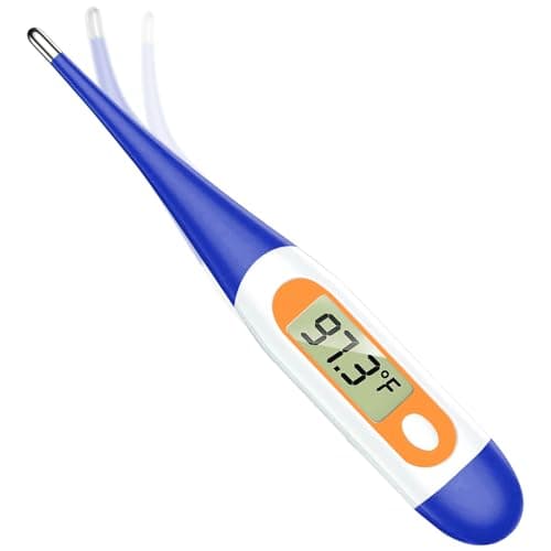 Basal Thermometer for Adults with 10 Seconds Fast Reading, Digital Thermometer (Dark Blue+Orange)