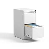 Kiwaou 2 Drawer Vertical File Cabinet, Metal Office Cabinet with Lock for Letter & Legal Size A4 Files, Steel Storage Cabinet for Home Office