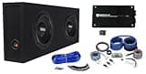 Sundown Audio SML-10 D4 Bundle: (2) 10 in 1200W Peak / 600W RMS Shallow Subwoofers, Krypton M4 1500W RMS Mono Amplifier, RWK0CU 0 AWG Amp Wiring, RDSM10 Shallow Box, K2 Installation, 7-Items