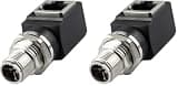 Lonlonty M12 X-Coded 8 Pin to RJ45 Adapter Cat6 Industrial Ethernet Shielded Connector IP68 Waterproof for Cognex and Automation Application (Pack of 2)