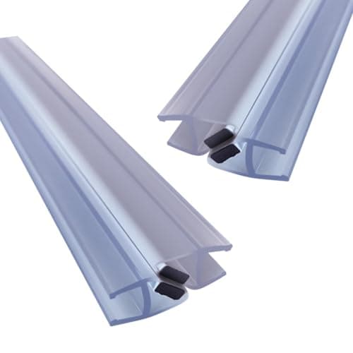 dDanke 4 Pack 50cm Magnetic Shower Door Seal Strip PVC Glass to Glass Seal for 90 and 180 Degree Shower Doors (4mm)