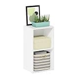Furinno PASIR Book Shelf, 2-Tier Modern Bookshelf, Open Shelves Bookcase 9 x 12 x 21, Easy Assembly, for Living Room, Bedroom, Home Office, White