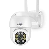 Hiseeu 3MP Security Camera Outdoor,WiFi Camera, Auto Tracking&Light Alarm Floodlight & Color Night Vision,Two-Way Audio, Plug-in Cable,Compatible Wireless System