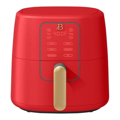 6 Quart Air Fryer with Touch-Activated Display, 4-in-1 Countertop Air Fryer 1750W, Air Fry Roast Reheat Dehydrate, Nonstick Dishwasher Safe, Auto Shut-Off, 90°F to 400°F (Tomato Red)