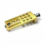 QccHieUs Record Player Mount Phono Headshell Aluminum Turntable Audio Connector Tonearm Mounting Screws Suitable for Audiophiles Vinyl Playback, Gold
