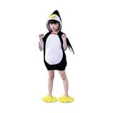 GiaoRosi Children Penguin Costume Jumpsuit Hooded Outfit Realistic Skingentle Fleece Convenience Wear Suitable for Everyday Play Halloween Creature Days Family Gatherings, 120