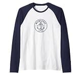 Milwaukee Wisconsin Nautical Anchor Badge Design Raglan Baseball Tee