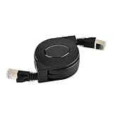Retractable CAT7 RJ45 Network Cable Shielded 600MHz High Speed for Router Modem Gaming 1.5m Flat