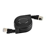 Retractable CAT7 RJ45 Network Cable Shielded 600MHz High Speed for Router Modem Gaming 1.5m Flat