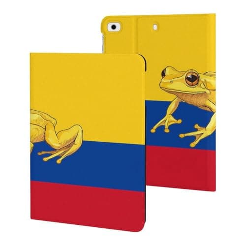 Colombian Flag Golden Poison Frog Case Compatible with iPad 9th / 8th / 7th Generation (2021/2020/2019) Protective Cover Without Pencil Holder Compatible with ipad Mini 1/2/3/4/5 (7.9in)