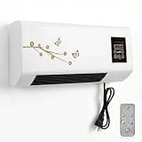 Wall Mounted Air Conditioner Heater Combo, 1800w Ductless Portable Ac Unit with PTC Fast Heating & Natural Airflow, Window Needed for Bedroom Garage Rv Camper Red Brown