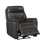 GOWE Dark Brown Power Recliner Chair Luxurious Top Grain Leather Charging Ports Living Room Furniture 1pc