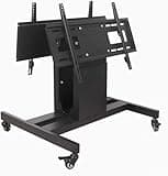 LBAawxe Low Height Monitor Cart for 32-65 Inch TVs - Mobile TV Mount Stand - Mobile TV Mount Stand Holds Two (2) Screen