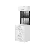 JOIKUJIA Vertical File Cabinet with Lock & Pegboard, 6 Drawers