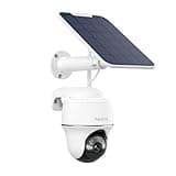REOLINK Security Cameras Wireless Outdoor, Pan Tilt Solar Powered, 5MP 2K+ Color Night Vision, 2.4/5GHz WiFi, Smart Cameras for Home Security, Works with Home Hub, Argus PT + Solar Panel