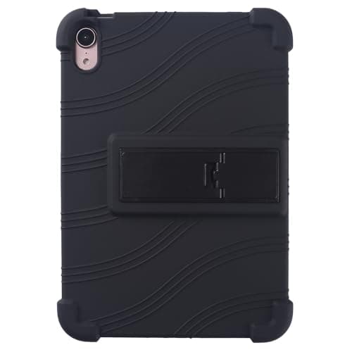 QYiiD Case for iPad mini 7 A17 Pro 2024/ iPad mini 7th/6th Gen 2021 8.3 Inch, Light Weight Silicone Kids Friendly Soft Shock Protective Foldable Stand Cover for iPad mini 7th/6th Gen, Black