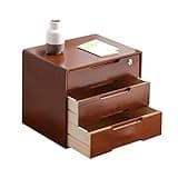 YHdtUO Lockable File Cabinet – Desk Storage Box – Solid Wood File Storage with Lock Rustic Chest Drawer for Office & Home Stylish Desktop Solution,One Color-3 Drawer