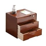 YHdtUO Lockable File Cabinet – Desk Storage Box – Solid Wood File Storage with Lock Rustic Chest Drawer for Office & Home Stylish Desktop Solution,One Color-3 Drawer